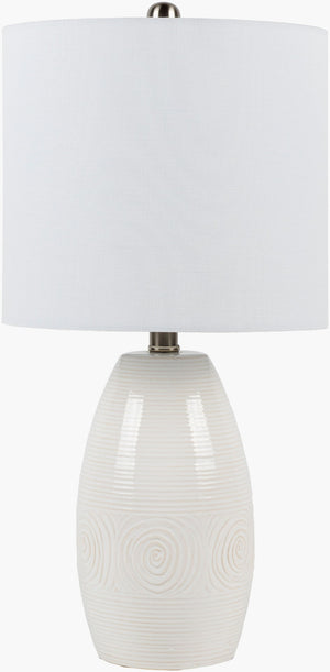 Livabliss Liara Ceramic Base Accent Lamp with Linen Shade for Warm Ambient Living Spaces LRA-001