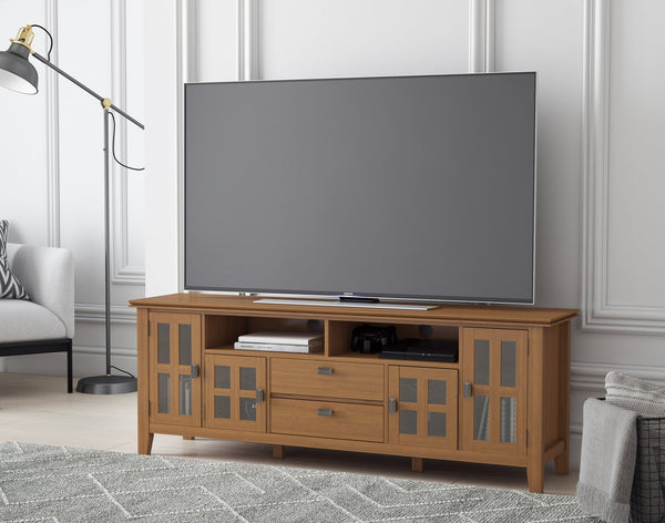 English Elm Artisan 72" Handcrafted Tv Media Stand In Honey Brown - Stylish Storage For Your Living Room Décor B136P158424