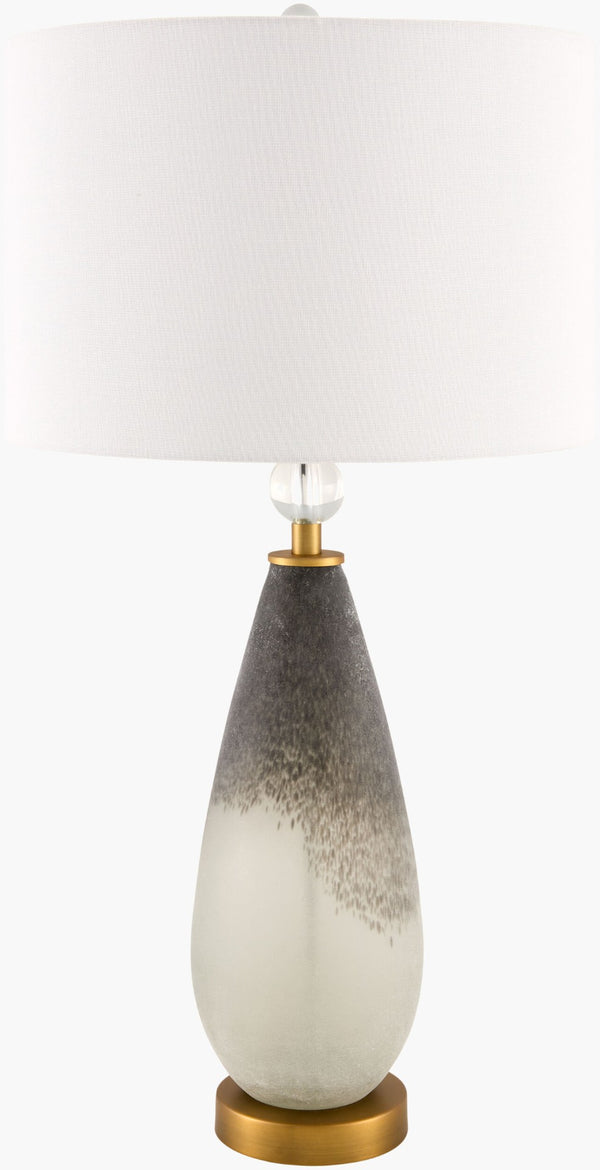 Surya Lorca Glass Acrylic Body Table Lamp with Linen Shade for Living Room Ambiance LRC-001