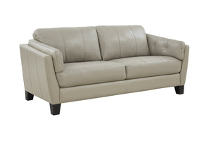 Porter Designs Porter Bergamo Cream Top Grain Leather Sofa - Elegant Design With Tufted Arms & Espresso Legs Cream Leather 02-189-01-4617