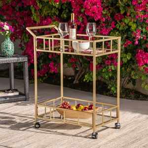 Christopher Knight Home® - Noble House - Falon Indoor Modern Bar Cart with Tempered Glass