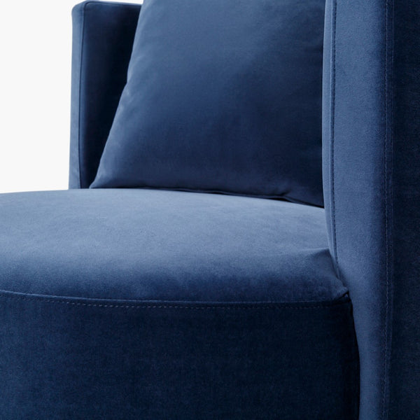 Surya Lorient Elegant Velvet Swivel Chair - Timeless Design, Durable Materials, Perfect For Traditional Homes Upholstery, Navy Polyester,Pine,Polyester,Polyfill,Foam Lre-002