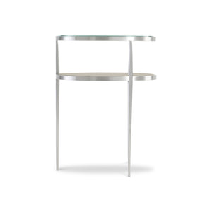 Bernhardt Bernhardt Cornelia Accent Table With Nebbia Wood Shelf, Brushed Stainless Frame & Tempered Glass Top 331123