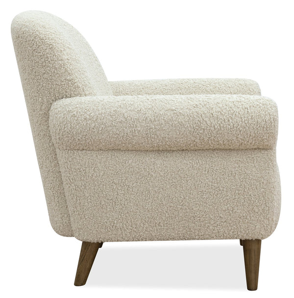 Hooker Furniture Leesa Boucle Club Chair with Rolled Arms Tapered Wood Legs for Living Room CC918-480