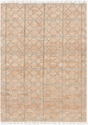 Livabliss Laural Hand Woven Jute Flatweave Rug Farmhouse Artisan Fringe for Entryway Kitchen Tan, Dusty Sage 9' x 13' LRL6014-913