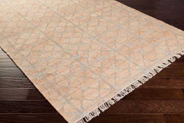 Livabliss Laural Hand Woven Jute Flatweave Rug Farmhouse Artisan Fringe for Entryway Kitchen Tan, Dusty Sage 9' x 13' LRL6014-913