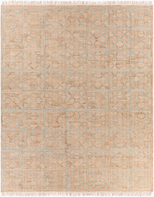 Livabliss Laural Hand Woven Jute Flatweave Rug Farmhouse Artisan Fringe for Entryway Kitchen Tan, Dusty Sage 8' x 10' LRL6014-810