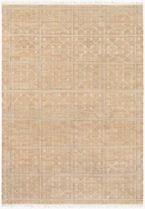 Livabliss Laural Handwoven Jute Flatweave Accent Rug Artisan Fringe Farmhouse Entryway Decor Tan, Light Gray 9' x 13' LRL6016-913