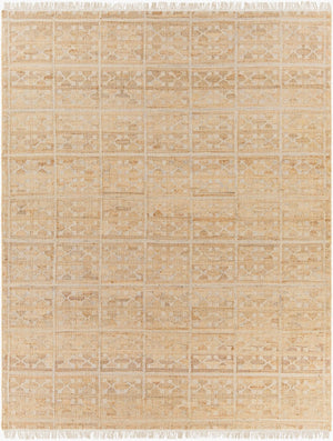 Livabliss Laural Handwoven Jute Flatweave Accent Rug Artisan Fringe Farmhouse Entryway Decor Tan, Light Gray 8' x 10' LRL6016-810