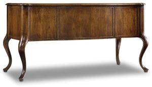 Hooker Furniture Archivist Pecky Pecan Writing Desk With Bonded Leather Top, Hidden Storage, Cable Management Elegance 5447-10458