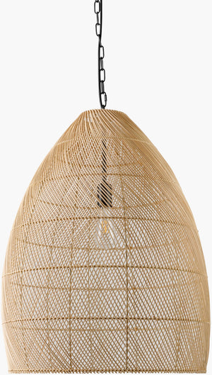Surya Larimar Pendant Light - 20"L X 20"W X 98"H Industrial Rustic Rattan Design For Warm Ambiance Fixture, Black,Shade, Cream,Cord, Black Rattan Lrm-002