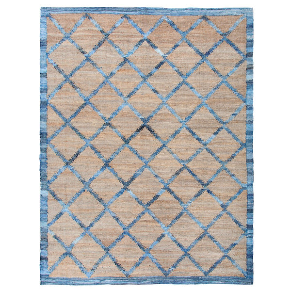 Park Hill Hemp and Recycled Denim Windowpane Pattern Rug EHF06180