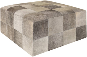 Laredo LRO-001 15"H x 32"W x 32"D Ottoman LRO-001  Upholstery: Light Gray, Gray, Beige Surya