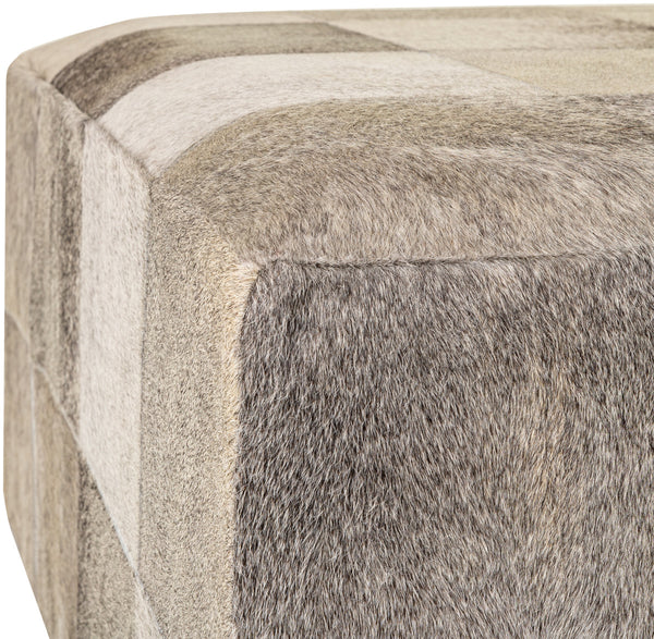 Laredo LRO-001 15"H x 32"W x 32"D Ottoman LRO-001  Upholstery: Light Gray, Gray, Beige Surya