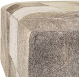 Laredo LRO-001 15"H x 32"W x 32"D Ottoman LRO-001  Upholstery: Light Gray, Gray, Beige Surya