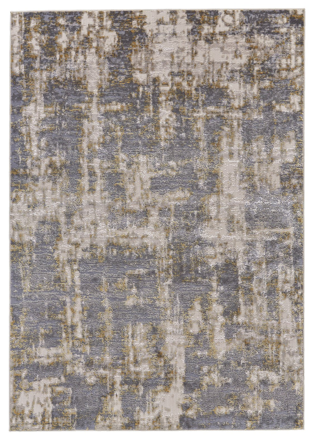 Feizy Rugs Waldor Modern Abstract Area Rug – Luxurious High-low Pile Design In Elegant Gold And Ivory Hues Gray,Gold Polypropylene,Polyester 7353969fgldstej00