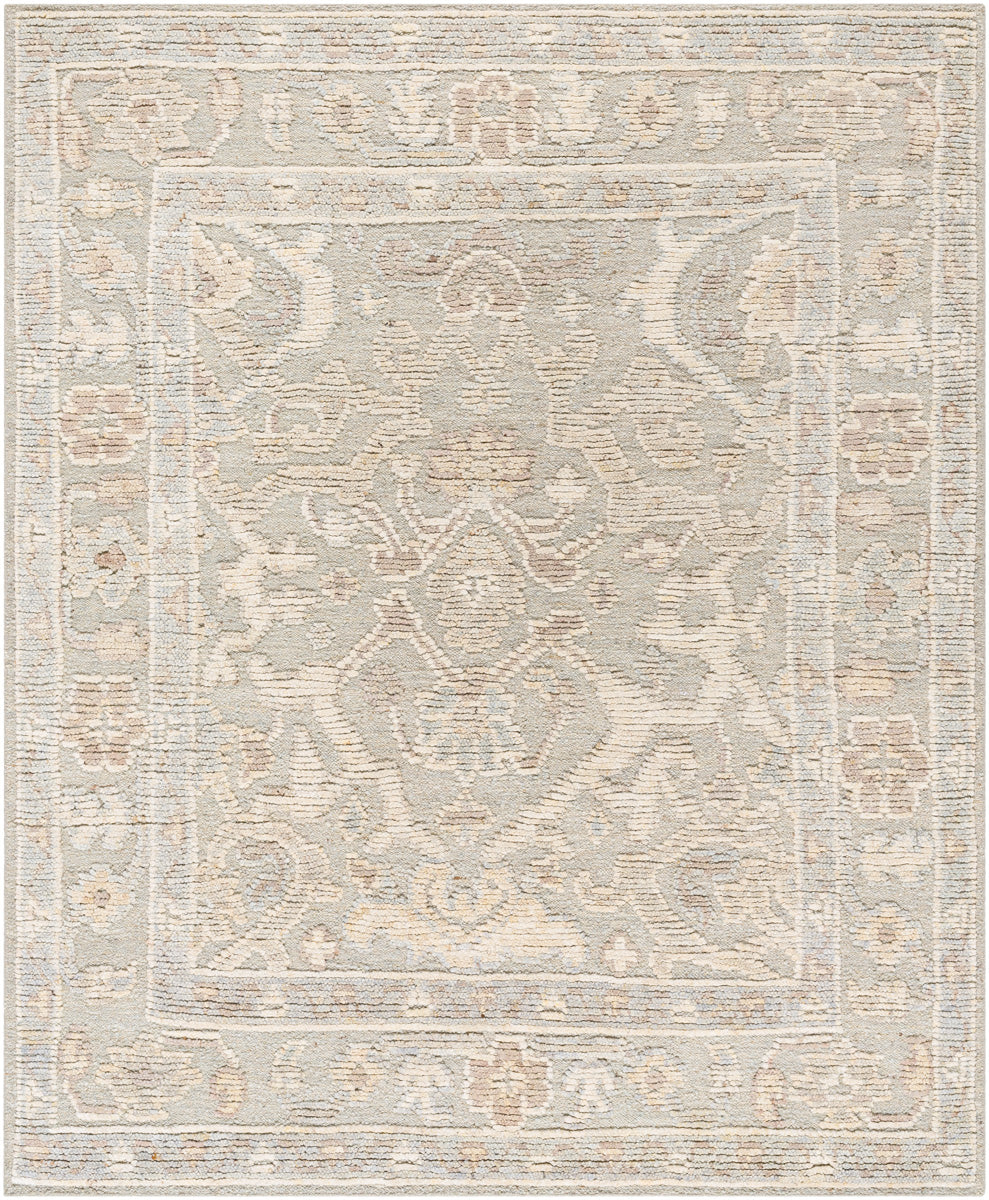 Leros LRS-2301 9' x 12' Handmade Rug LRS2301-912  Ash, Light Silver, Pearl, Sterling Grey Surya