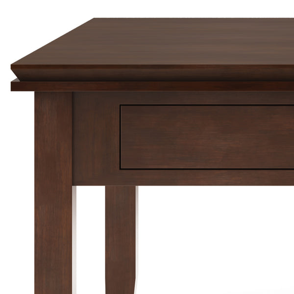 English Elm Artisan Square Coffee Table In Rich Russet Brown – Handcrafted Solid Wood With Storage Drawer B136P158413