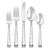 Hampton Signature Carnival 20-Piece Flatware Set, Geometric Sculpted Handles, Mirror Finish