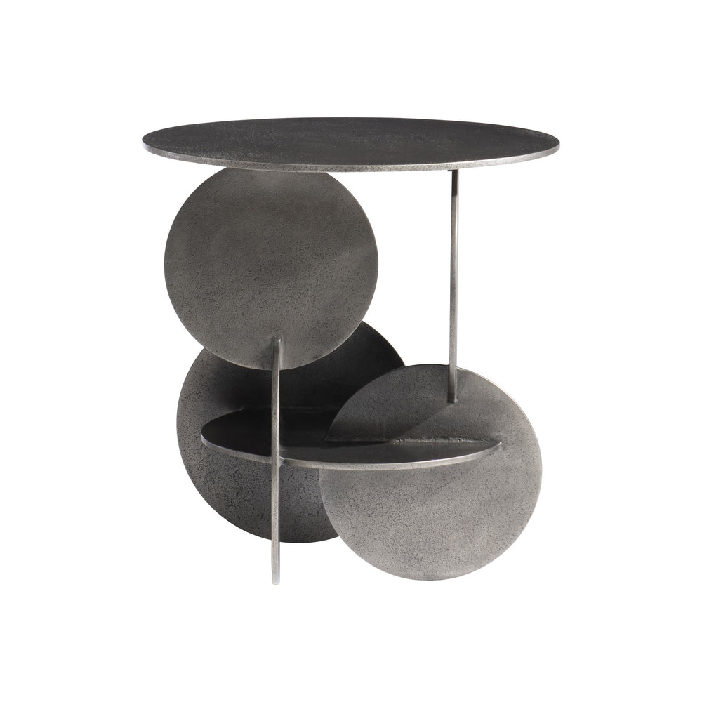 Bernhardt Bernhardt Sculptural Tribus Side Table In Graphite Cast Aluminum — Modern Accent Table 22"W X 23"H 321122