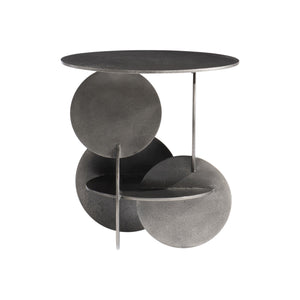 Bernhardt Bernhardt Sculptural Tribus Side Table In Graphite Cast Aluminum — Modern Accent Table 22"W X 23"H 321122