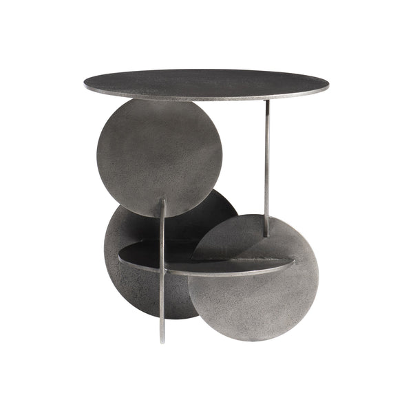 Bernhardt Bernhardt Sculptural Tribus Side Table In Graphite Cast Aluminum — Modern Accent Table 22"W X 23"H 321122