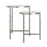 Homelegance By Top-Line Kailani Stainless Steel Nesting Tables Silver Stainless steel