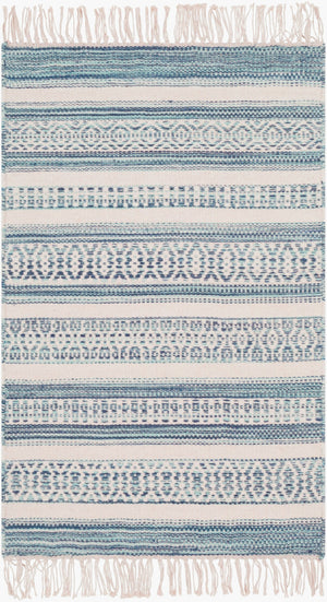 Surya Lawry 2' X 3' Handmade Wool Rug - Rustic Charm For Cozy Spaces, Durable & Easy Care, India Crafted Blue Wool Lry7001-23