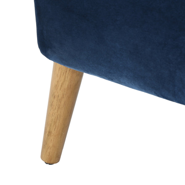 English Elm Chair Velvet Club Seat with Channel Stitching and Rubberwood Legs for Modern Interiors 61714.00