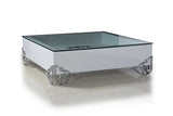 VIG Furniture LS538 Emma Modern White Coffee Table w/ Glass Top VGDVEMMACOFFEE