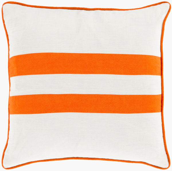 Surya Linen Stripe Accent Pillow 18” X 18” - Modern Decor Revitalization, Durable Linen, Limited Warranty Red Linen,Linen Ls004-2020d