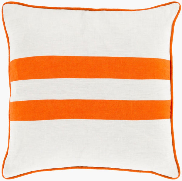 Surya Linen Stripe Square Accent Pillow Woven Farmhouse Texture for Sofa or Armchair LS004-2222