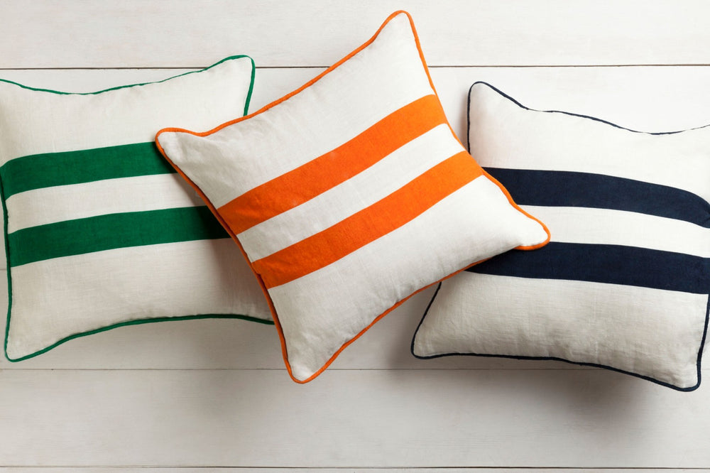 Surya Linen Stripe Accent Pillow Woven Farmhouse Texture for Sofa Chair or Bed Decor LS004-2222P