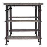 Homelegance By Top-Line Rafferty Vintage Industrial Storage Desk Black Wood