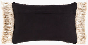 Surya Lovisa 14"L X 22"W Lumbar Pillow - Stylish Cotton-wool Blend, Easy Care Accent For Your Home Decor Beige Cotton,Wool,Polyester,Cotton Lsa001-2214p