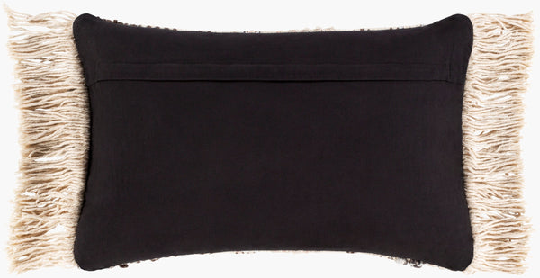 Surya Lovisa 14"L X 22"W Lumbar Pillow - Stylish Cotton-wool Blend, Easy Care Accent For Your Home Decor Beige Cotton,Wool,Polyester,Cotton Lsa001-2214p