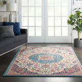 Nourison Passion PSN22 Machine Made Power-loomed Narrow Border Indoor Only Transitional Bohemian Rug Ivory,Multi, Ivory 100% Polypropylene 99446717757