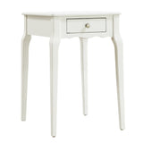 Homelegance By Top-Line Jessip 1-Drawer Wood Side Table White Wood