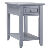 Homelegance By Top-Line Cerie 1-Drawer Side Table with Charging Station Grey Wood