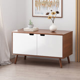 Christopher Knight Home® - Noble House - Pickfair Mid-Century Modern 2 Door Cabinet, Walnut And White