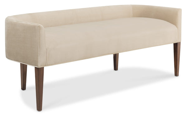 Hooker Furniture Archives Bed Bench In Liber Oat Performance Velvet — Tapered Classic Walnut Legs, Tailored Comfort 6123-90019-89