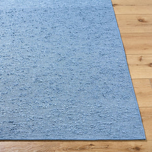 Livabliss Lush Handwoven Polyester Shag Rug Soft Entryway Bathroom Accent with Flat Weave Texture Slate Blue 6' x 9' LSH2305-69