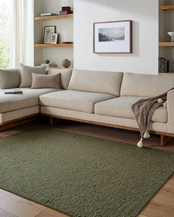 Livabliss Lush Handwoven Polyester Shag Accent Rug Soft Artisan Weave for Entryway or Bedroom Olive Green 3'6" x 5'6" LSH2308-3656