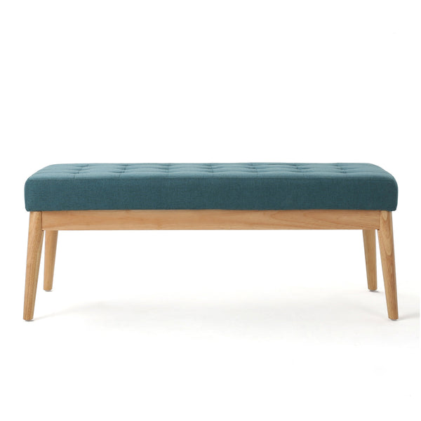 English Elm Ottoman Tufted Upholstered Bench with Birch Frame Mid-century Style for Bedroom Entry 60407.00DTE