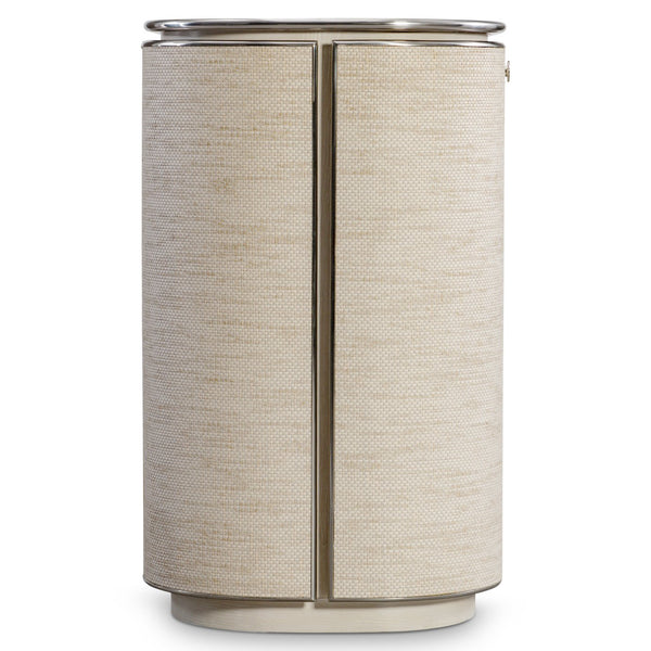 Bernhardt Bernhardt Camille Sculptural Buffet Sideboard With Woven Fiber Doors, Ash Top & Polished Steel Trim 357132