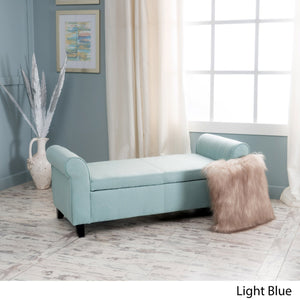 English Elm Hayes Upholstered Storage Bench with Rolled Arms for Entryway Bedroom or Living Room 57735.00LBL