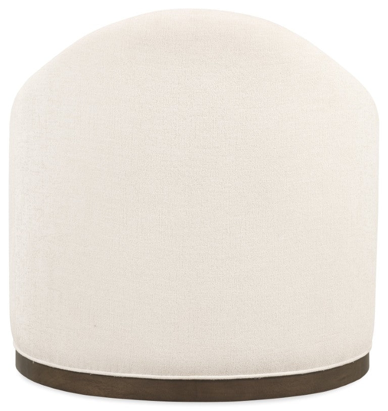 Hooker Furniture Cora Favara Ivory Swivel Chair With Dark Wood Trim — Rounded Back, 360° Movement, Transitional Style CC224-SW-403