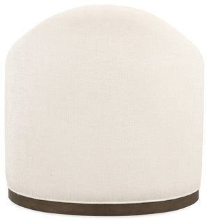 Hooker Furniture Cora Favara Ivory Swivel Chair With Dark Wood Trim — Rounded Back, 360° Movement, Transitional Style CC224-SW-403