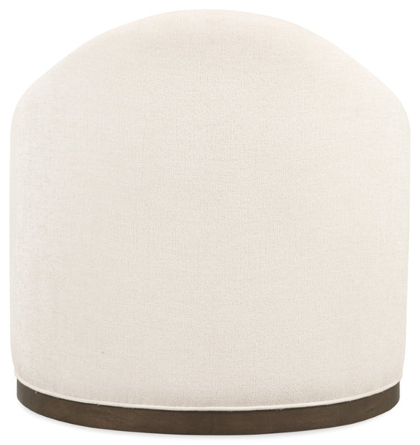 Hooker Furniture Cora Favara Ivory Swivel Chair With Dark Wood Trim — Rounded Back, 360° Movement, Transitional Style CC224-SW-403