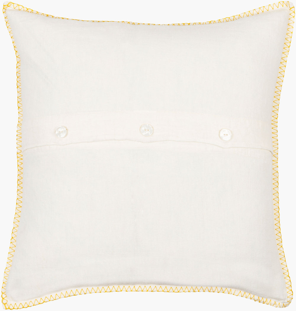 Surya Linen Stripe Embellished Pillow Kit - 18" X 18" Cottage-style Accent For Chic Home Decor Cream Linen,Linen Lsp002-2222p